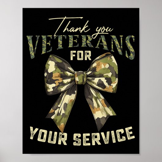 Poster Thank You Veterans For Your Service Veterans Day (Devant)