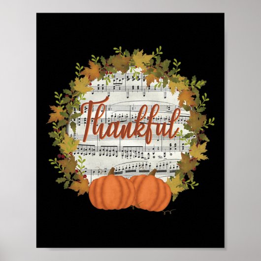 Poster Thankem Fall Wreath avec musique (Devant)