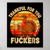 Poster Thankful For You Forers Thanksgiving Happy Turkey (Devant)