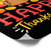Poster Thankful Grateful Blessed Happy Thanksgiving Turke (Coin)