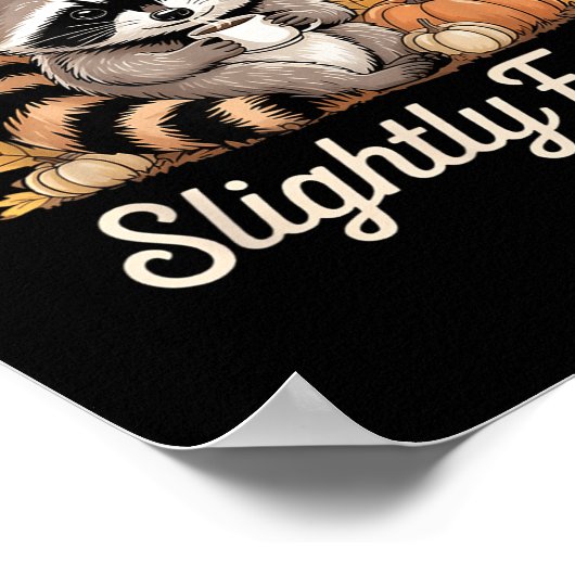 Poster Thankful Grateful Slightly Feral Raccoon Cozy Autu (Coin)