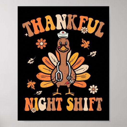 Poster Thankful Night Shift Nurft Super Thanksgiving Tur (Devant)
