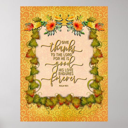 Poster Thankgiving Automne Maple Leaf et Sunflower (Devant)