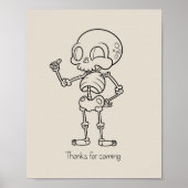 Poster Thanks for coming skull (Devant)