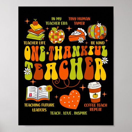 Poster Thanksgi, enseignant Super rétro (Devant)