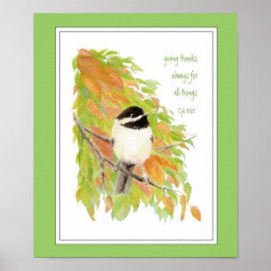 Poster Thanksgiving, Automne, Automne, Chickadee, Écritur
