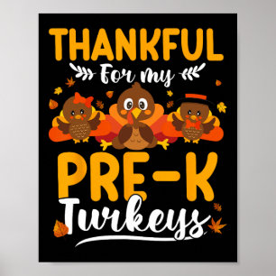 Poster Thanksgiving Automne automne Merci Mes clés Pré-k
