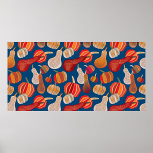 Poster Thanksgiving. Automne. illustration avec citrouill