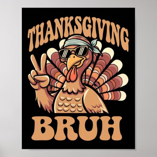 Poster Thanksgiving Bruh Funny Turkey Fall Boys (Devant)