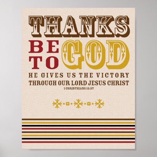 Poster Thanksgiving Christian Faith Bible Verse Citation (Devant)