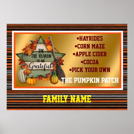 Poster Thanksgiving Collection d'automne tendance (Devant)