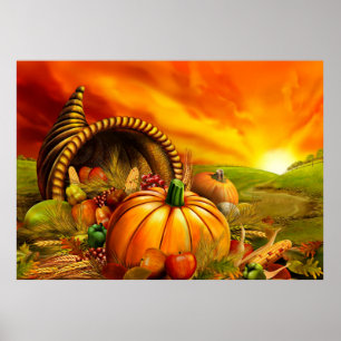Poster Thanksgiving Cornucopia