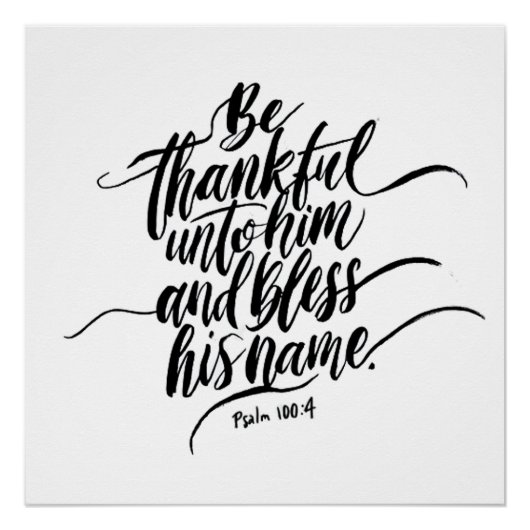 Poster Thanksgiving Day Bible Verse : Psaume 100:04 (Devant)