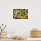 Poster Thanksgiving DayFallen Feuilles et clés (Cuisine)