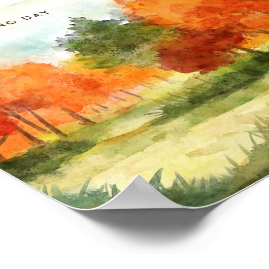 Poster Thanksgiving Dîner Invitation Boho Theme (Coin)