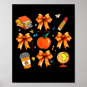 Poster Thanksgiving enseignant Coquette enseignant Bow Au