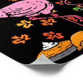 Poster Thanksgiving Flamant rose pèlerin Automne Automne  (Coin)