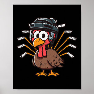 Poster Thanksgiving Ice Hockey Turquie Jour Sport Hommes