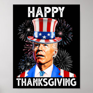 Poster Thanksgiving Joe Biden Firework Patriotique 4ème D