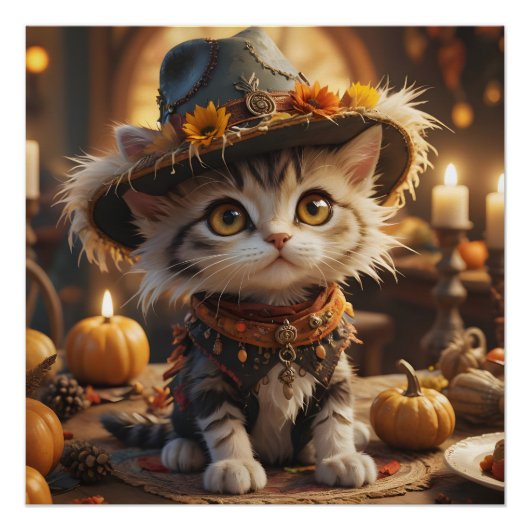 Poster Thanksgiving Kitten 02 (Devant)