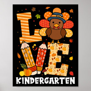 Poster Thanksgiving Love Kindergarten Enseignant Turquie