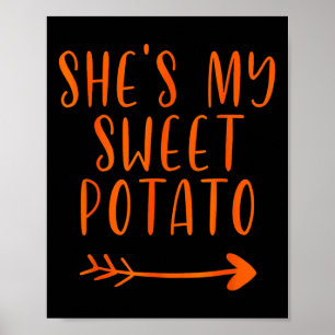 Poster Thanksgiving Matching Couple Shirts My Sweet Potat