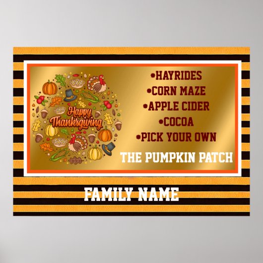 Poster Thanksgiving Moderne Belle Collection Automne (Devant)