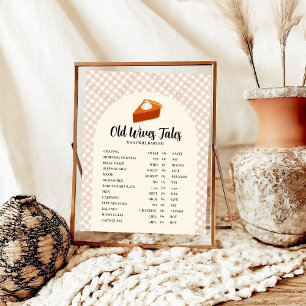 Poster Thanksgiving Old WI-ves Tales Baby shower Pos