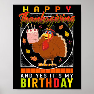 Poster Thanksgiving Oui C'est mon anniversaire Turquie au