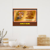 Poster Thanksgiving Populaire belle collection d'automne (Cuisine)