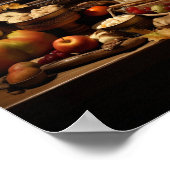 Poster Thanksgiving Repas sur une table (Coin)