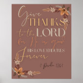 Poster Thanksgiving Scripture Wall Art-1 Psaume 136:1 (Devant)