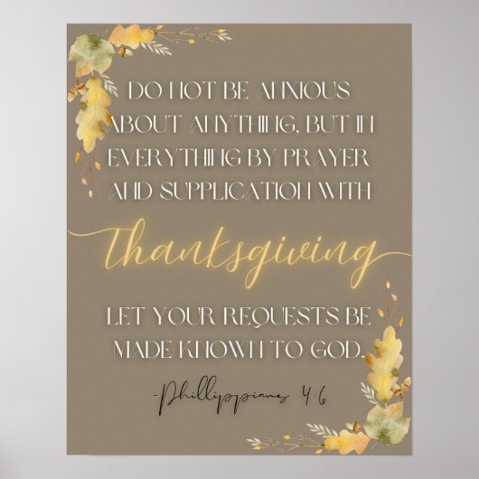 Poster Thanksgiving Scripture Wall Art-Phillippians 4:6 (Devant)