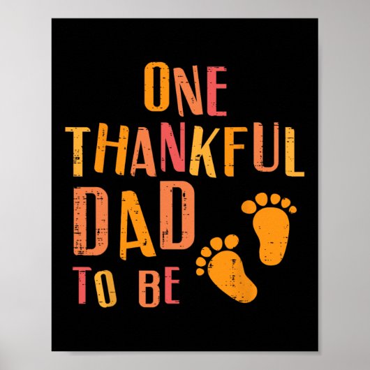 Poster Thanksgiving Thankful Dad To Be Pregnancy Announce (Devant)