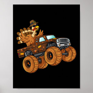 Poster Thanksgiving Turquie équitation Monster Truck Boys