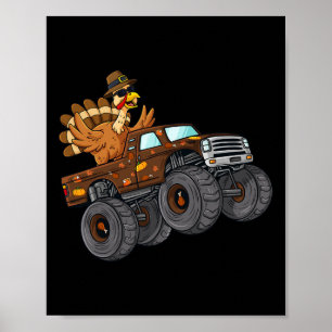 Poster Thanksgiving Turquie équitation Monster Truck Boys