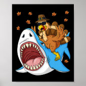 Poster Thanksgiving Turquie équitation Requin amusant Tod (Devant)