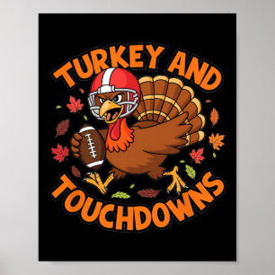 Poster Thanksgiving Turquie Et Touchdowns Fan De Football