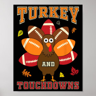 Poster Thanksgiving Turquie Et Touchdowns Football Hommes