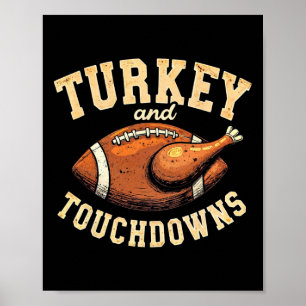 Poster Thanksgiving Turquie Et Touchdowns Football Hommes
