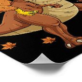 Poster Thanksgiving Turquie Riding T Rex Dinosaur Toddler (Coin)