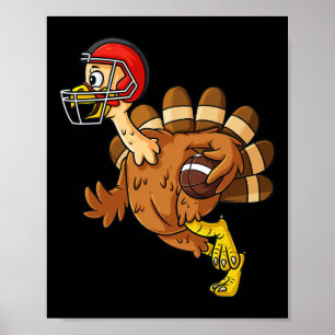 Poster Thanksgiving Turquie Runback Football Boys Kid