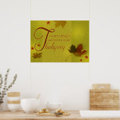 Poster Thanksgiving veut typographie Feuilles (Cuisine)