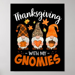 Poster Thanksgiving With My Gnomie Leopard Women Teacher