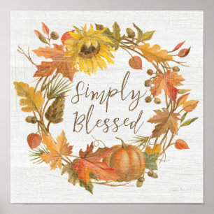 Poster Thanksgiving Wreath - Simply Blessed