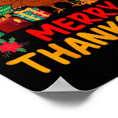 Poster Thanksmas Noël Thanksgiving Turquie Père Noël (Coin)