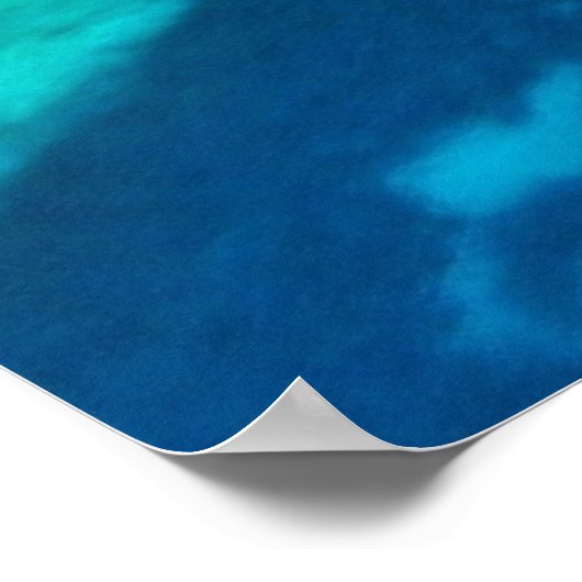 Poster Thassos île Kavala Grèce Eau Turquoise Bleu (Coin)