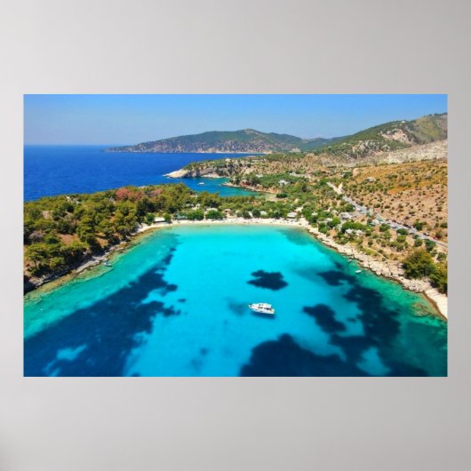 Poster Thassos île Kavala Grèce Eau Turquoise Bleu (Devant)