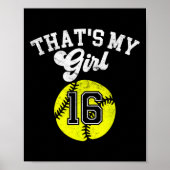 Poster That39s My Girl Softball Player 16 Cheer Maman Pap (Devant)