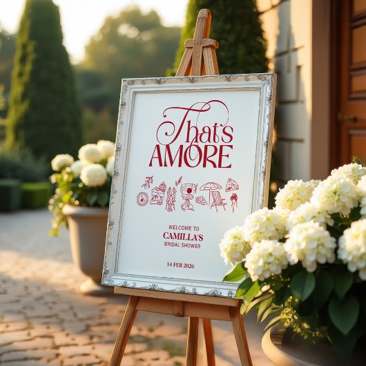 Poster That’s Amore Red hand drawn Bridal Shower